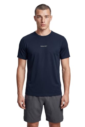 Image of Reebok Men's Polyester Gym T-Shirt - Quick Dry Moisture Wicking Sports T-Shirt for Men | Workout Running Training Tshirt for Men | Half Sleeve Active Tee