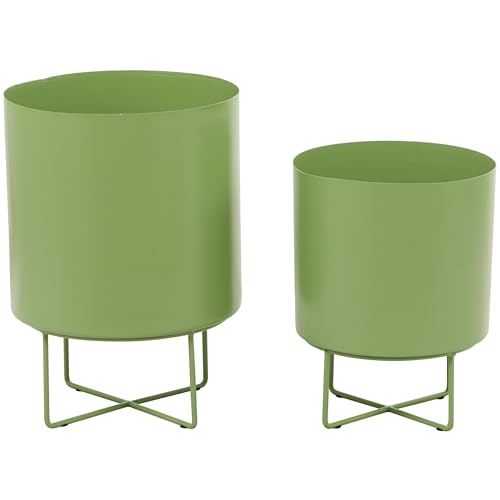 CosmoLiving by Cosmopolitan Metal Planter, Set of 2 16", 13"H,