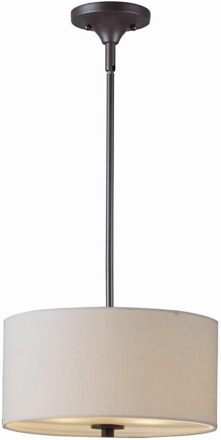 Maxim Lighting Bongo 2-Light Pendant/Semi-Flush Mount | Oil Rubbed Bronze Finish | Metal Shade | Convertible Pendant Ceiling Light | 10011OMOI