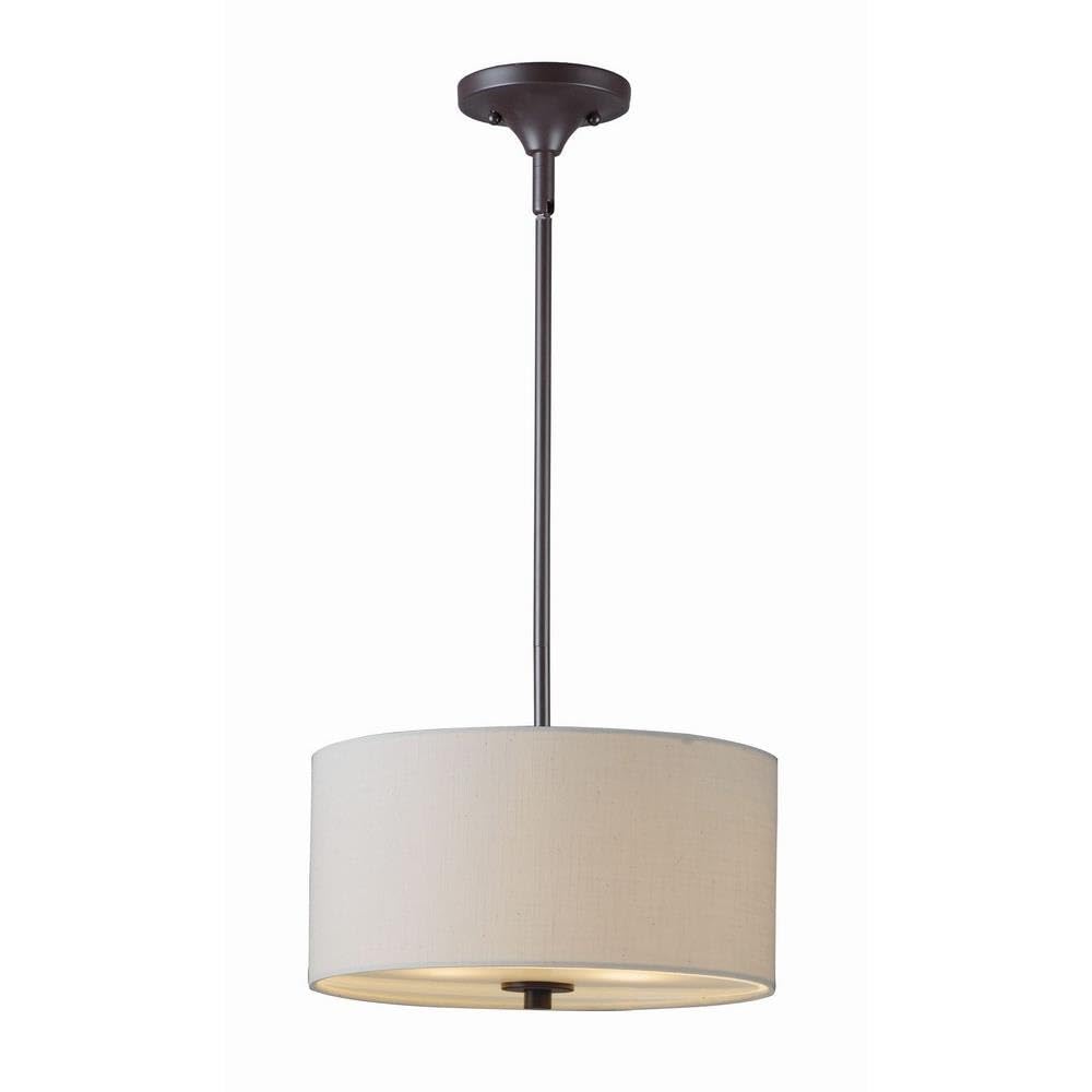 Maxim Lighting Bongo 2-Light Pendant/Semi-Flush Mount | Oil Rubbed Bronze Finish | Metal Shade | Convertible Pendant Ceiling Light | 10011OMOI