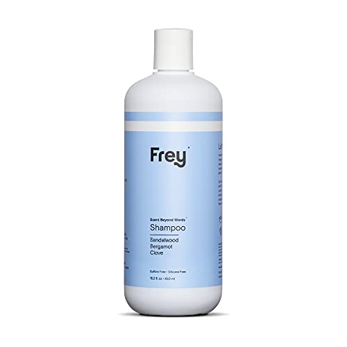 FREY Natural Sulfate Free Shampoo - Natural Shampoo Made with Coconut Oil, Argan Oil, Sacha Indi Oil, Aloe Vera, and Macadamia Oil (16 Ounce Bottle)