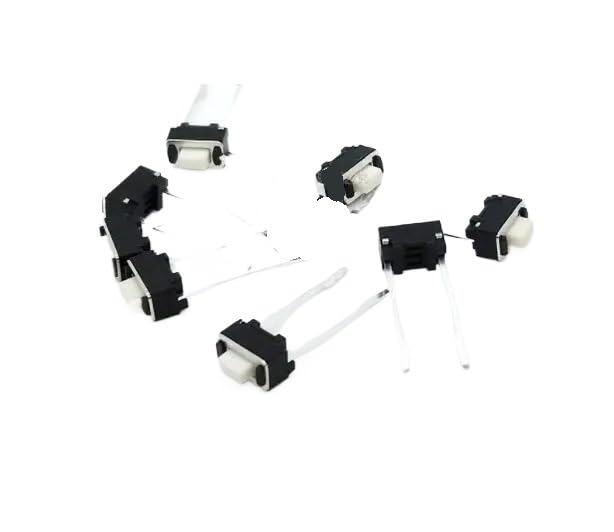 10pcs 3 * 6 * 4.3/5/7 Light Touch Switch Side Press with Two Long pins, Two Long pins, Two Button/Micro Switch 3x6(3x6x5mm,White)