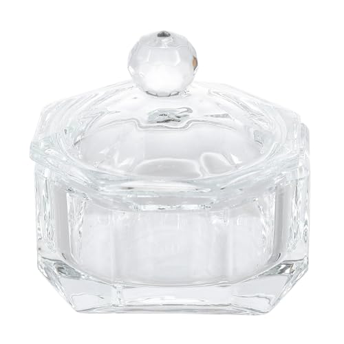 Vaso de cristal para uñas con tapa 60ml para manicura miniatura 1