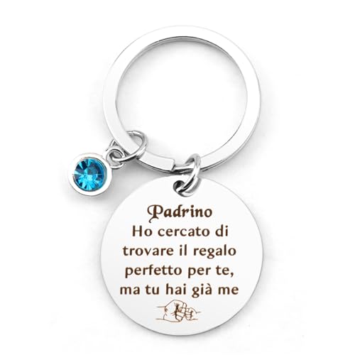 Bluckincle Regalo per Battesimo,Portachiavi Padrino,Regalo Padrino Natale,Portachiavi Cresima,Regalo Padrino Battesimo,Cresima Ragazzo,Madrina e Padrino Battesimo,Regalo Padrino Cresima