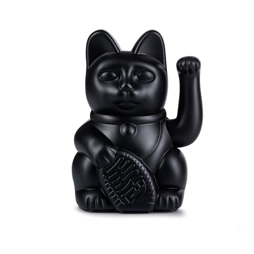 DONKEY Products Waving Cat, Plastic, Black, 10.5 x 8.5 x 15 cm