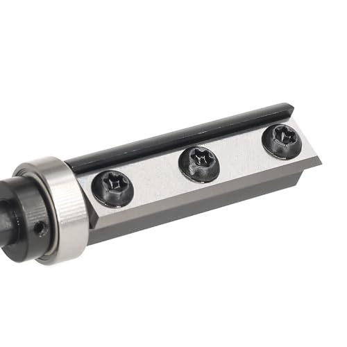 AKYLIN Wendeplatten Bündigfräser 8mm Schaft，4-seitigen Austauschbare Hartmetall Klinge，Bündigfräser Oberfräse mit Kugellager Holzfräser für Kantenbearbeitung