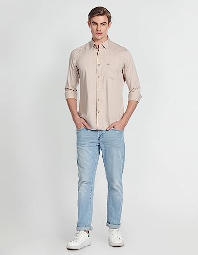 Image of Arrow Men's Cotton Striped Regular Fit Shirt
