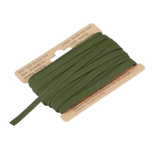 sourcing map 1/4 Inch Double Fold Bias Tape Polyester Continuous Bulk Bias Tape for Sewing,Seaming Quilting Hemming Binding Crafts (Dark Green 10 Yards)