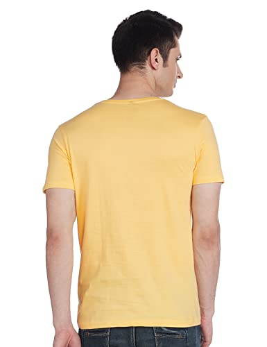 Image of Duo Men's Printed Regular fit T-Shirt HS-LOVEU Yellow L (Duo-HS-LOVEU)
