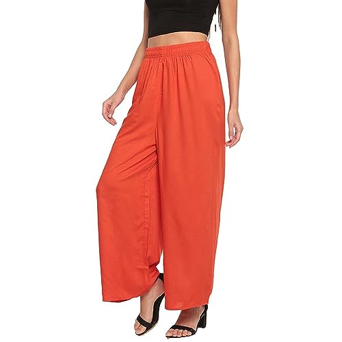 Image of Fancy Star Women Super-Combed Cotton and Rayon Solid Full Length Regular Palazzo