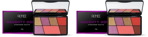 Image of RENEE Eyeshadow Palette, Long Lasting, High Pigmented Multicolor Eye Makeup with Mattes & Shimmers, Naughty Hour 15gm (Pack of 2)