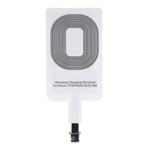 ASHATA Módulo Receptor de Carga Inalámbrica Qi para Telefono Inteligente, Wireless Charger Adapter Carga Rápida para iOS/Micro USB/Tipo-C Teléfono(para iOS)