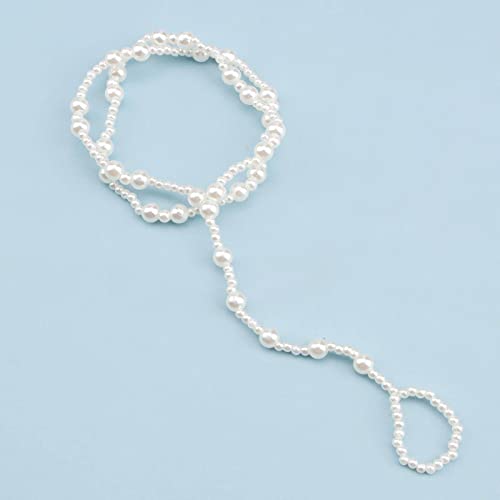 Yheakne Vintage Gold Pearl Barefoot Sandal Anklet - Adjustable Toe Ring Foot Chain Jewelry for Women - Image 5