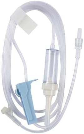 IV Administration Set 105” Tubing by Omina One | Sterile Individual Packaging for Lab and Pets Veterinary
