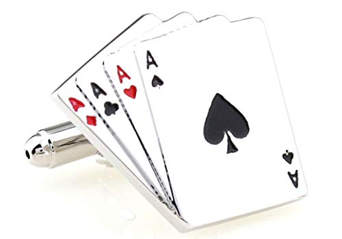 Manicos para hombre KnBoB cartas plata con caja miniatura 4
