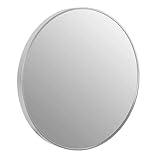 Cortesi Home Opra Mirror, Round 24' with Brushed Silver Metal Frame