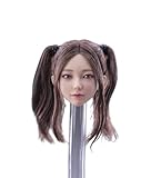 1/6 Scale Female Head Sculpt,Beauty Girl Mandy Planted Hair Head Carving for 12inch Female PH TBL JO Action Figure Body (Brown Pigtails)