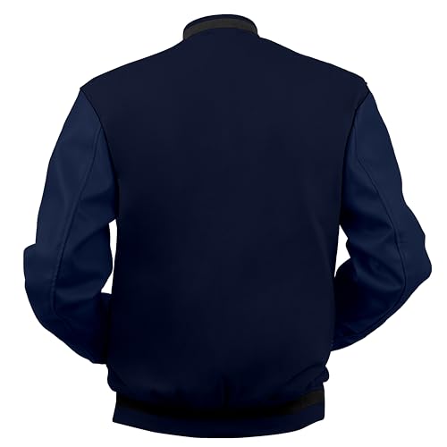 Image of Baseball Wool Letterman Varsity Faux Leather Sleeve For Men | Wool Varsity Bomber Jacket