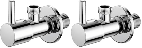 Ibergrif M22025-3/8 Llave de Escuadra, Válvula de Ángulo Acero Inoxidable, 1/2" X 3/8", Cromo (Paquete de 2)