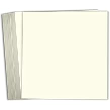 Hamilco Card Stock Scrapbook Paper 12x12 Cream Colored Cardstock Heavyweight 130lb Cover 25 Pack