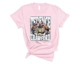 Terence Boxing Crawford T-Shirt, Boxing Champion Tee, Casual Boxing Theme Shirt for Gym and Everyday Wear, Streetwear Top (Pink, Youth Medium)