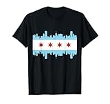 Chicago Flag Skyline Pride Illinois Vintage T-Shirt