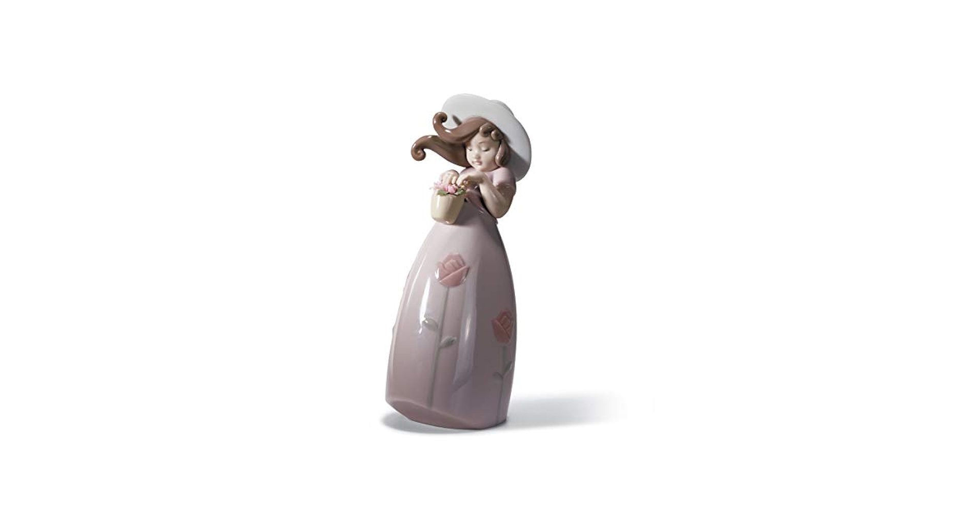 Amazon.com: LLADRÓ Little Rose Girl Figurine. Porcelain Girl