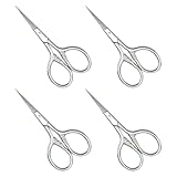 Frcolor 4個鼻毛カットはさみ 手動ステンレス製 多機能顔用トリマー 髭眉毛ケア用 小型携帯型グルーミングツール