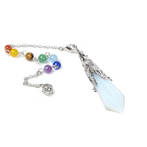 Justinstones 合成オパライトクリスタル 12 ファクテッドセラピー ヒーリング 7チャクラ ダウジング 占い チャクラ レイキ ポイント 振り子 7.6 cm