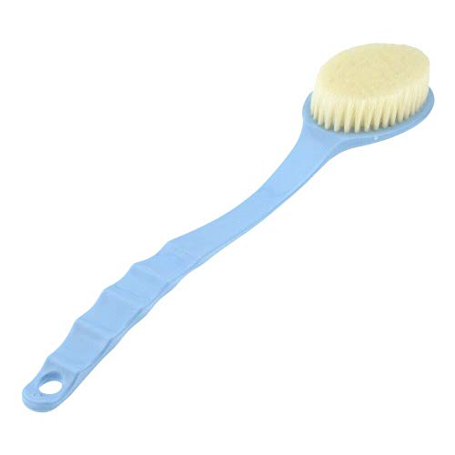 Long Handled Body Bath Shower Back Brush Scrubber Massager Disability Helper - Blue