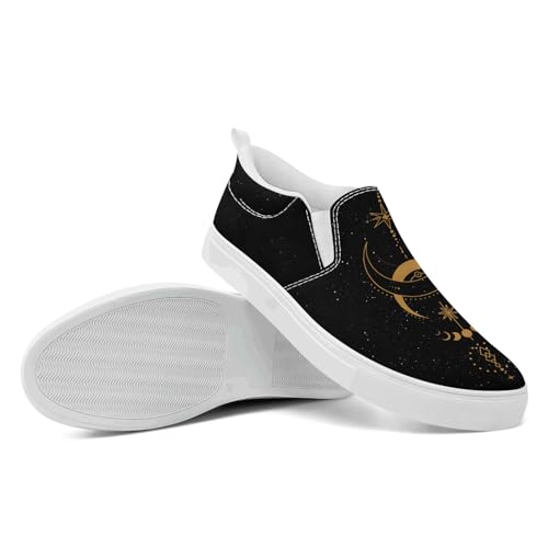 Unisex Slip-On Canvas Shoes – Celestial Star Moon Print – Lightweight Casual Flats for Walking, Travel & Everyday Wear4