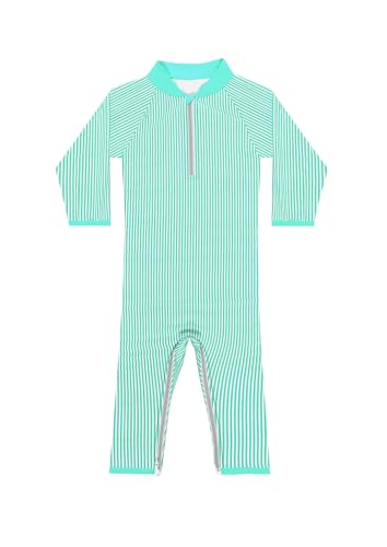 Image of weVSwe Baby Toddler UPF 50+ Sun Protection Rash Guard Long Sleeve Swimsuit with Crotch Zipper