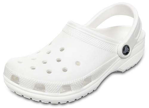Crocs Unisex-Adult Classic Clogs, White, 8 Men/10 Women