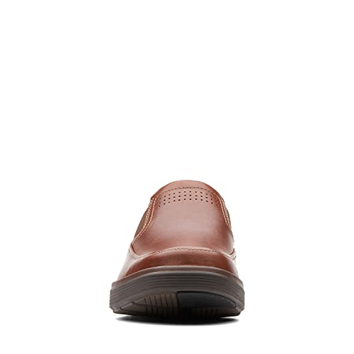 Image of Clarks Mens Un Abode Go Dark Tan Lea Boat Shoe