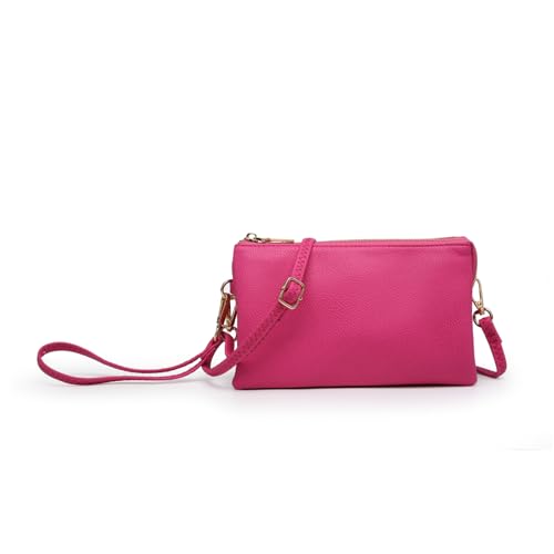 Image of JEN & CO. Riley Crossbody Bags for Women Vegan Leather Wristlet Clutch Wallet Purses Handbags with 2 Straps