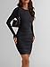 Trendy Queen Womens Dresses Casual Fall Bodycon Mini Dress Long Sleeve Fall Outfits Dating Y2k Clothes Fashion 2025 Black M