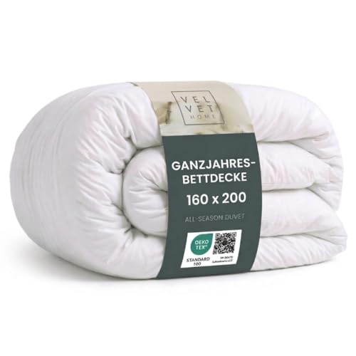 VEL VET HOME Bettdecke 160x200 cm - Ganzjahresdecke mittlere Wärme 300 GSM atmungsaktive Steppdecke aus Mikrofaser für Allergiker geeignet Oeko-TEX Standard 100