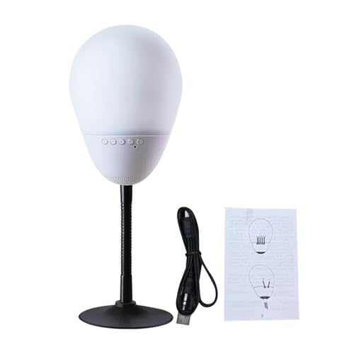 Luocute Silicone BT Speaker Light, Color Changing Mood Lamp with 10+ Sound Effects and BT5.0 Wireless Connectivity, 1500mAh Rechargeable Battery, for Home Bedroom Travel Party Decor (White) - Image 3