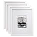 Egofine 11x14 Picture Frames 4 PCS White - Made of Solid Wood for Table Top and Wall Mounting for Pictures 8x10/5x7 with Mat Horizontally or Vertically Display Photo Frame White