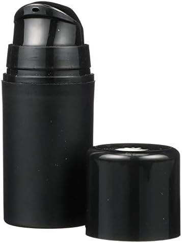 15 ml (0.5 oz) Matte Black Plastic Airless Treatment Pump with Cap - Set of 6