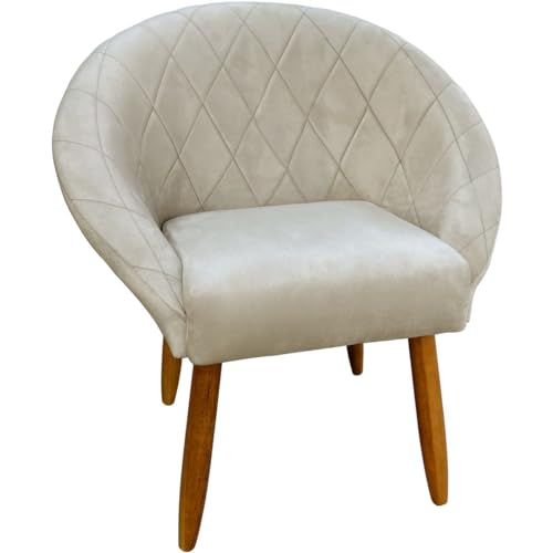 Poltrona Cadeira para Recepção sala de estar Sala de Leitura resistente reforçada tecido veludo pés