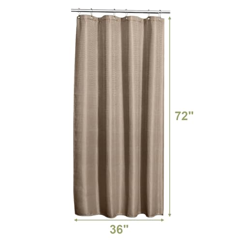 Image of AmazerBath Waffle Shower Curtain Small, Stall Shower Curtain Tan, Taupe Shower Curtain Fabric, Hotel Quality Bathroom Shower Curtains, Heavy Duty, 36 x 72 Inches