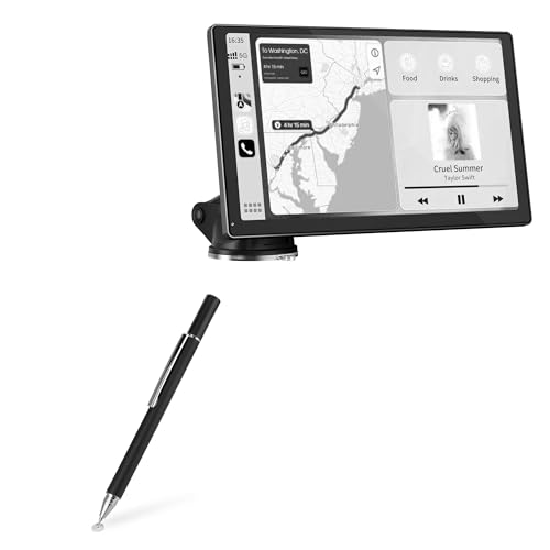 BoxWave Stylus Pen Compatible with Avylet RC07 Wireless Carplay Screen (9 in) - FineTouch Capacitive Stylus, Super Precise Stylus Pen - Jet Black