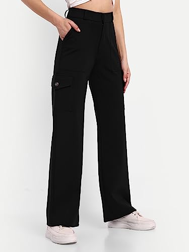 Image of Broadstar Women High-Rise | Straight Fit | Comfort Fit | Super High- Rise |Stretchable | Cargo Trousers