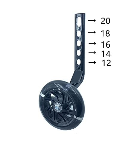 Image of a Pair of Children's Bicycle Riding Flash Silent Training Wheels, Suitable for 12-20 inch Single Speed Bicycles (Black111)