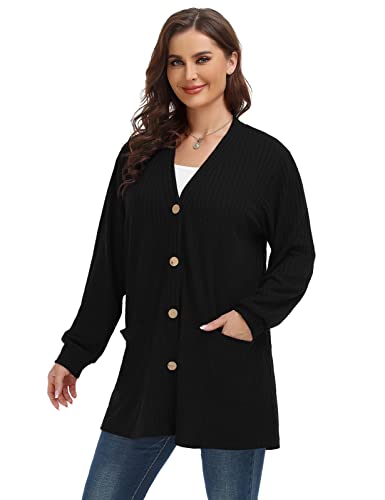Image of MONNURO Plus Size Cardigan for Women Lightweight Open Front with Pockets