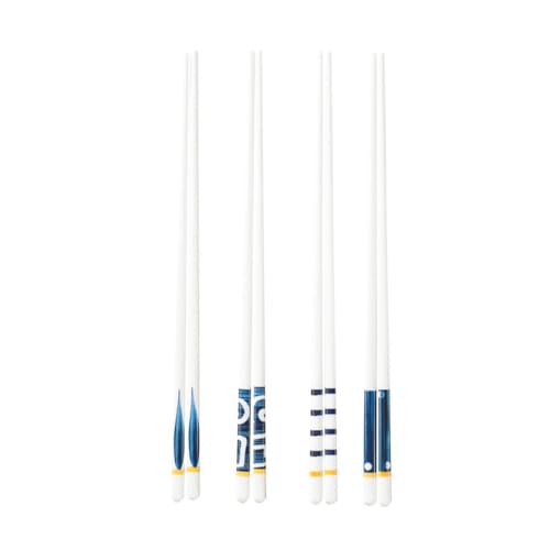 RUNROTOO Palillos de Cerámica Delicados, 4 Pares Reutilizables para Accesorios de Cocina y Utensilios de Comida Asiática