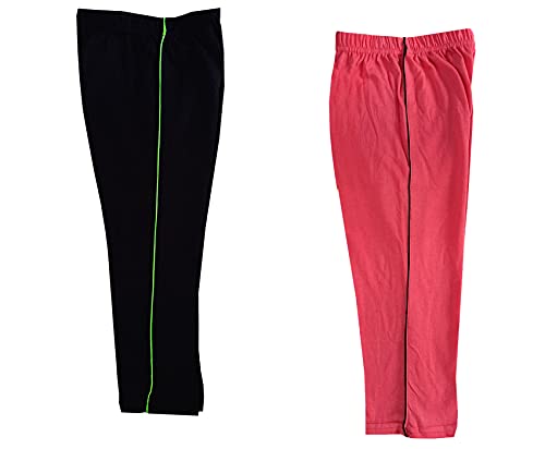 Image of indi weaves Girls Cotton Solid Capri 3 /4th Leggings (Pack of 2)