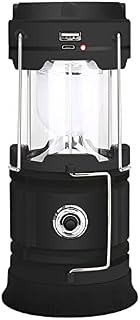 Aomiun Camping Lantern 1200mAh USB Rechargeable Solar Charging Tent Lamp Collapsible LED Camping Light Power Supply for Phone for Outdoors Emergency Hiking Fishing