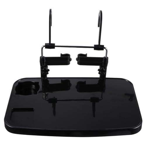 MUSISALY 車載折りたたみテーブル 多機能カーホルダー 角可能 コンパクト収納 食事 作業用ノートパソコンスタンド 後部座席対応 ブラック